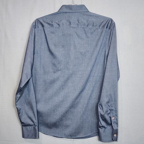 UNTUCKit Button Up Shirt Mens Large‎ Gray Slim Fit Cotton Wrinkle Free Preppy - Picture 3 of 5